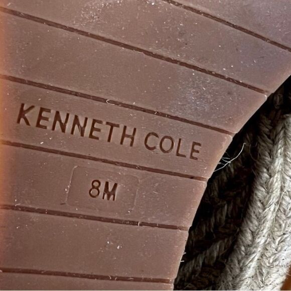 #328 KENNETH COLE Navy Suede Wedge Sandals - Picture 9 of 9